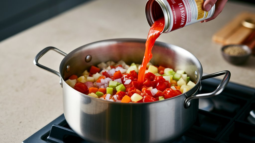 add canned diced tomatoes