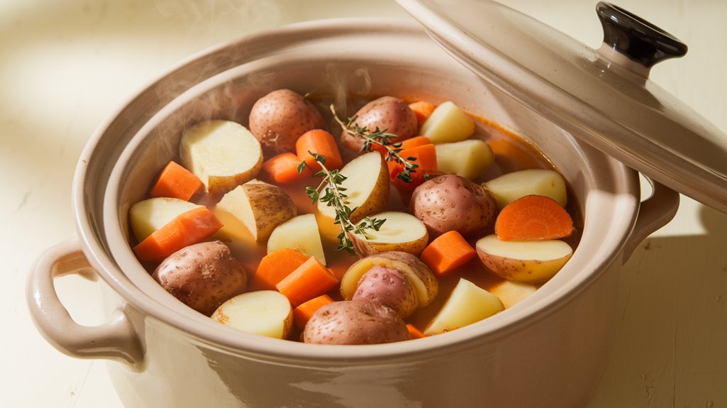 add potatoes and carrots