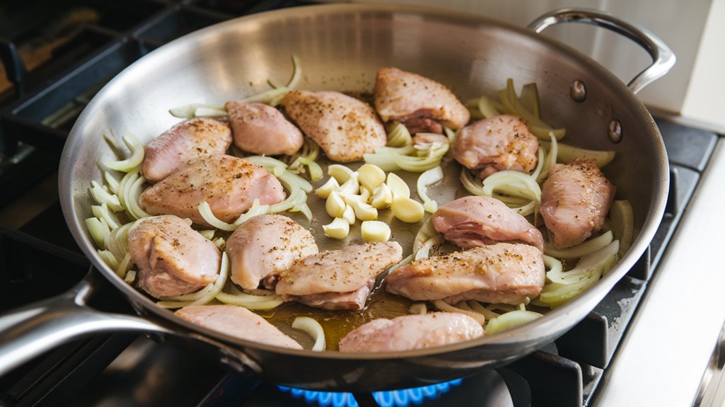 adding garlic for flavor