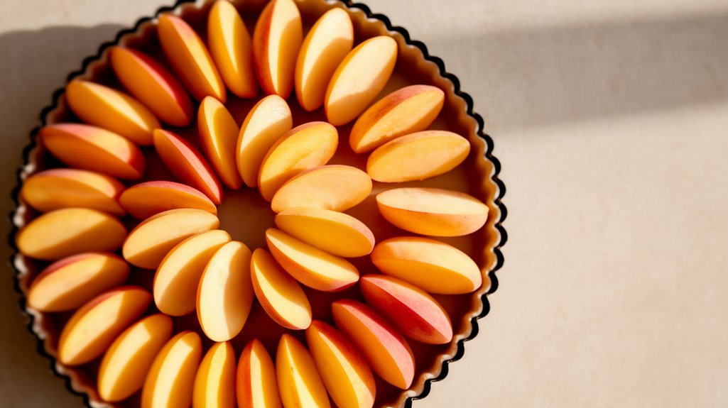 bordered spiral peach arrangement