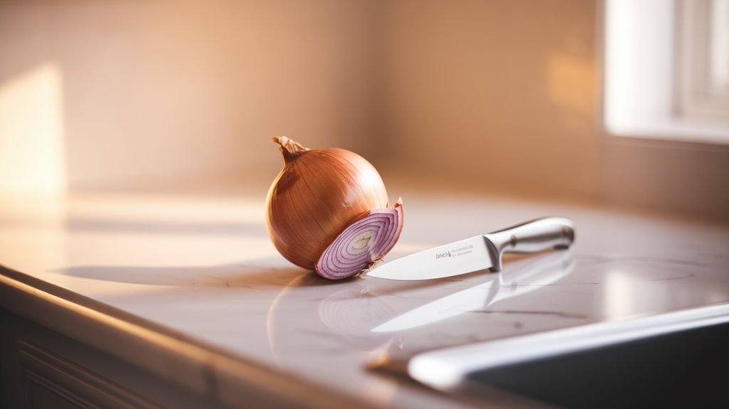 chop onion into pieces