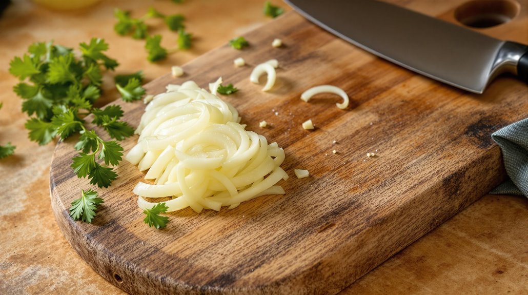 chop onions first uniformly
