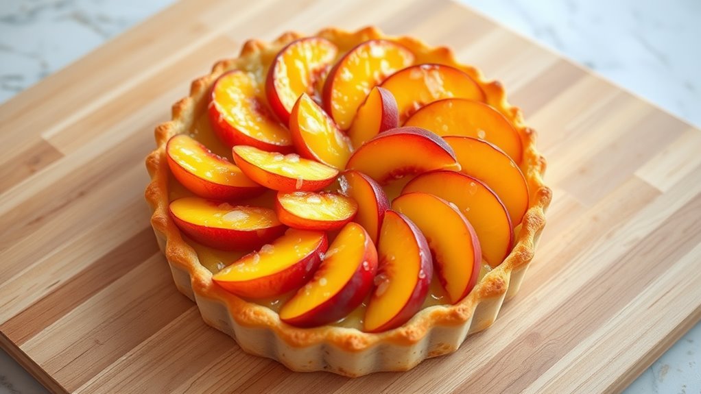 delicious peach tart dessert