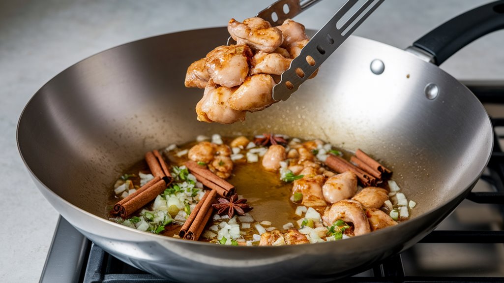 Burmese Braised Chicken 5 flip to brown chicken