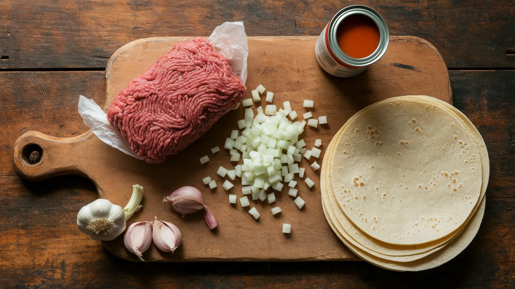 ingredients for beef enchiladas