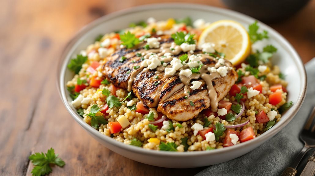marinated greek chicken bowls