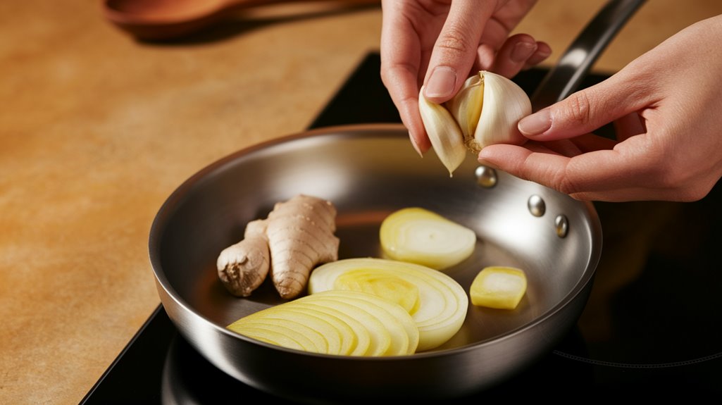 saut garlic and ginger