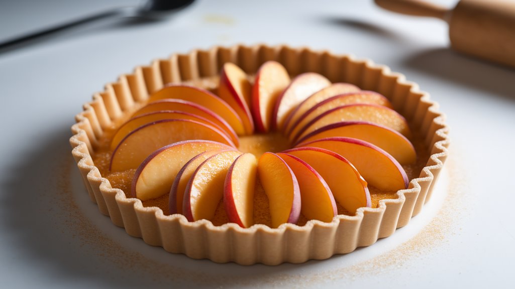 sprinkle sugar on peaches