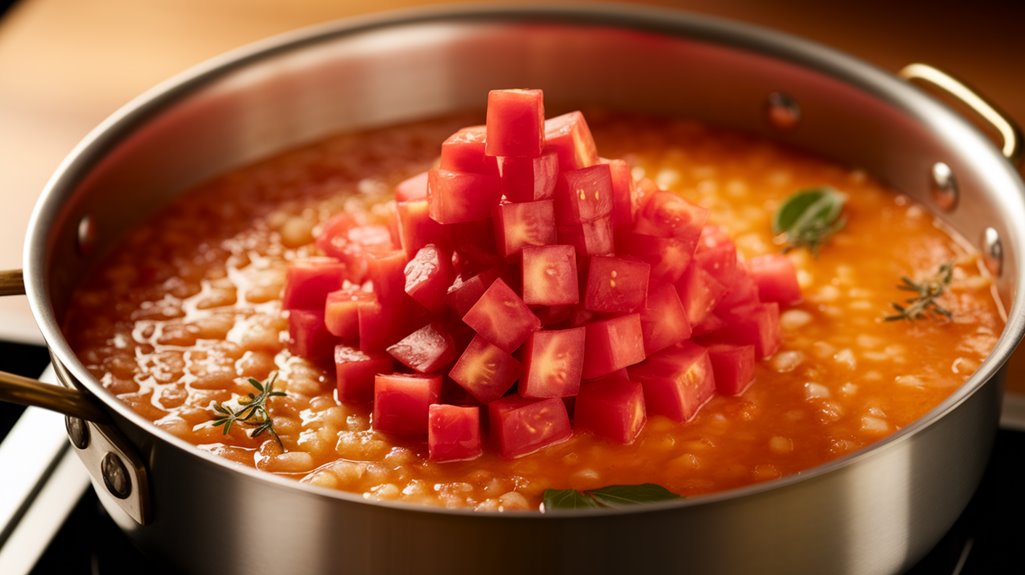 stir in diced tomatoes