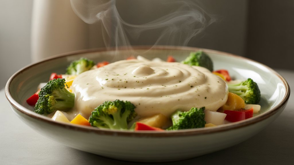 creamy homemade alfredo with vegetables r0alr